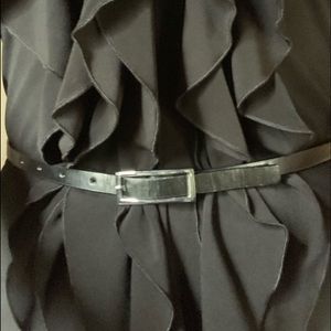 Lil Ruffle Black Cocktail Dress. Calvin Klein.